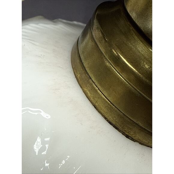 EAPG Dithridge Colonial OMN Rose Wreath Milk Glass Rose Wreath Lamp Base As-Is - Picture 10 of 15